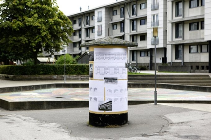 Plakatsøjle fra 1986. (Pressefoto)