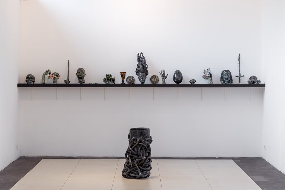 Værker af Rose Eken fra udstillingen <em>And the Forests Dream Eternally</em> på Eighteen (V1 Gallery), 2021© The artist.