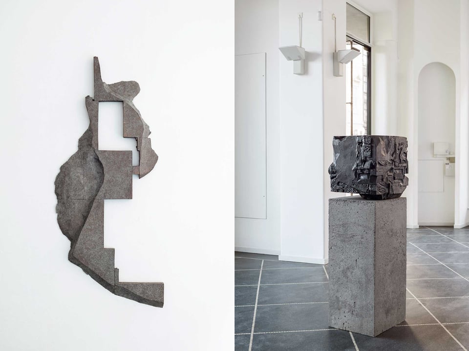 Fredrik Tydén: <i>E_7_12</i>, 2022. Foto: Galleri Susanne Ottesen / <i>Dead Reckoning (Og firkanterne drypper videre) 1</i>, 2021. Foto: Stine Heger