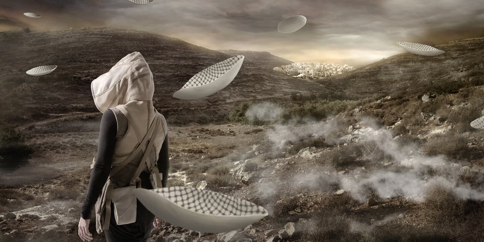 Larissa Sansour og Søren Lind: <em>In the Future They Ate From the Finest Porcelain </em>(2016). Courtesy of the artists