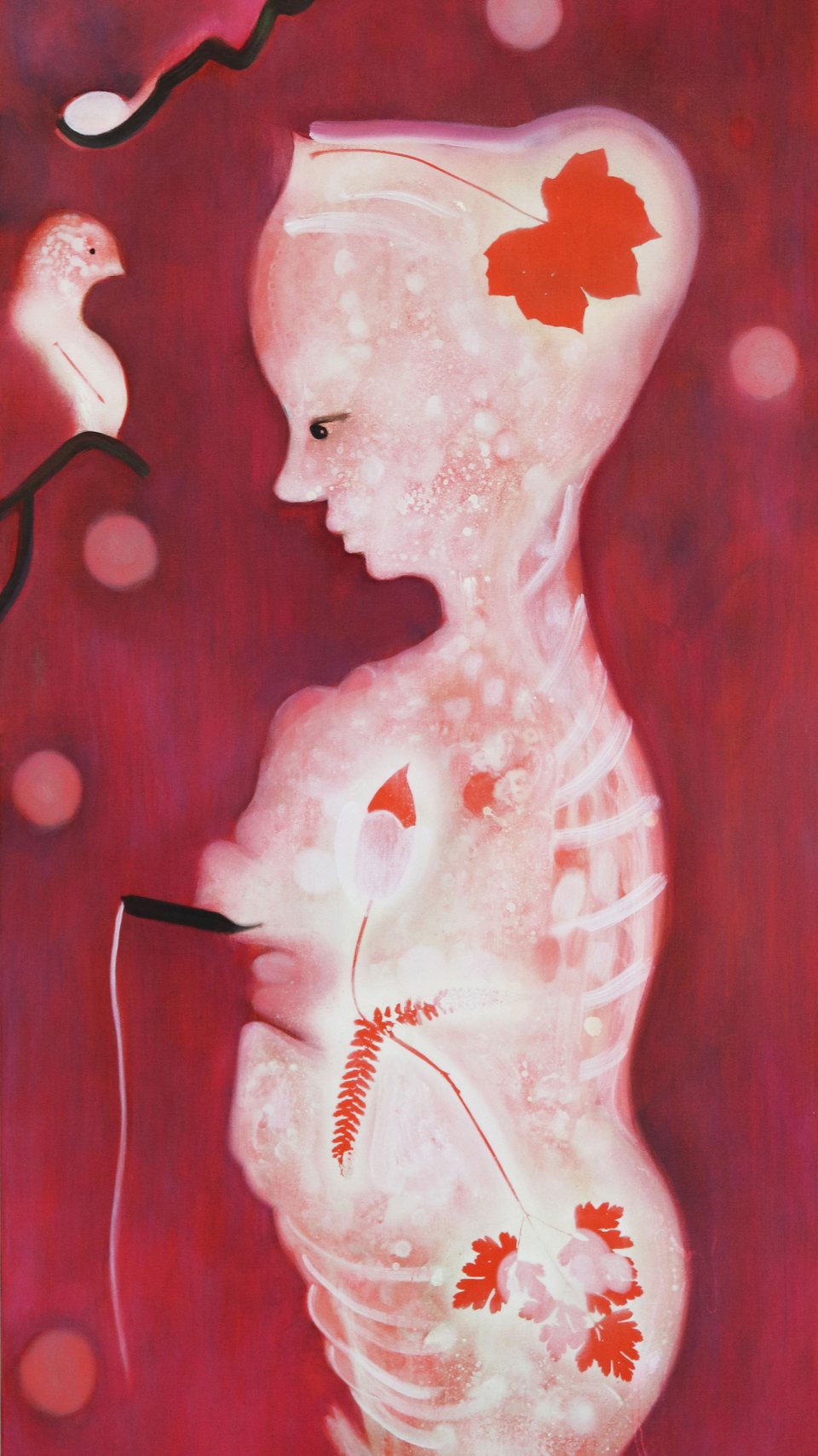 Kathrine Ærtebjerg: <i>Hun fisker</i>, 2025. Foto: Charlotte Fogh Gallery.